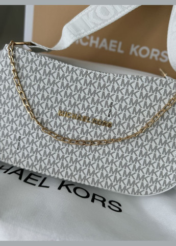 Сумка жіноча багет білий з ланцюгом No Brand (322464521)