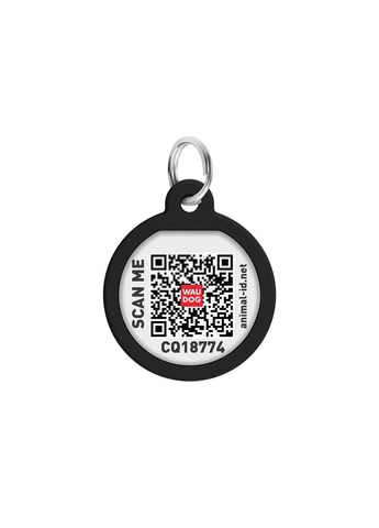 Адресник для собак и кошек металлический Smart ID с QR паспортом, рисунок "Леопард", круг, Д 25 мм WAUDOG (363196870)