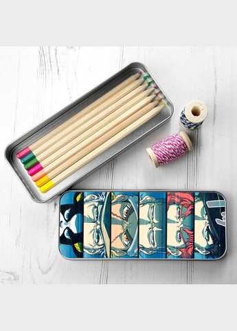 Пенал школьный для мальчика и девочки металлический Невероятные приключения ДжоДжо #011 7*18 см Silver No Brand (309157265)