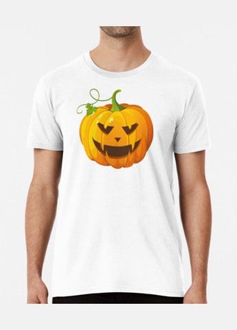 Белая мужская футболка с принтом хэллоуин тыква Stedman