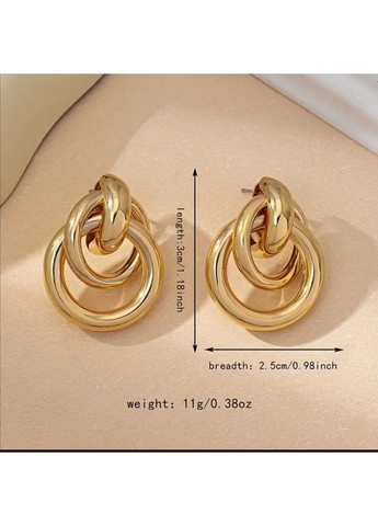 Сережки - цвяшки Geometry, золотисті No Brand (365797669)