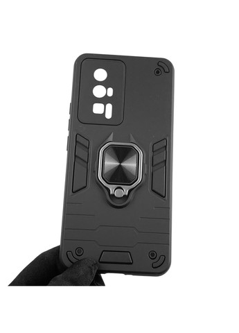 Чохол для телефона POCO F5 Pro 5G броньований з магнітним кільцем-тримачем на сяомі поко ф5 про 5г чорний Xiaomi (366234315)