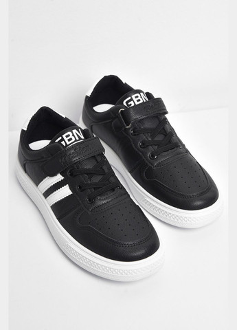 Черные демисезонные кроссовки детские черного цвета на липучке и шнуровке Let's Shop