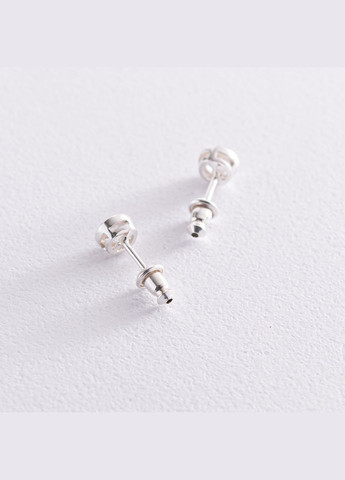 Сережки-пусети з фіанітами (6мм) 12736 Oniks (264644710)