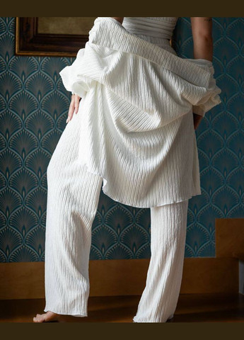 Белая женский пижамный костюм тройка «dominica» цвет белый р.s 453209 New Trend