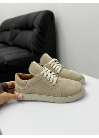 Бежеві стильні жіночі кеди No Brand