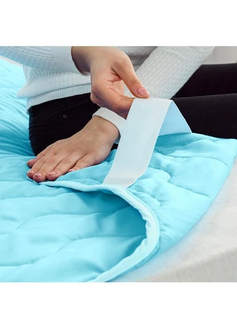 Наматрацник №1719 Eco Light Blue (Cotton) (звичайний з гумкою по кутах) 120*190 Mirson (397395986)