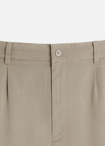 Серо-бежевые кэжуал демисезонные брюки Zara