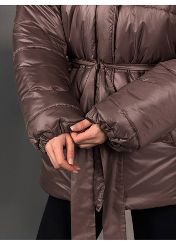 Світло-коричнева жіноча куртка зима (-15) No Brand