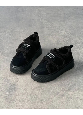 Зимові кросівки тедді, зимові кріпери, жіночі кросівки на зиму код 2297 ITTS чорні зими (362045518)