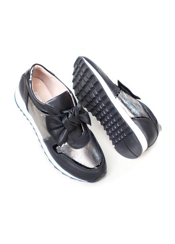 Кроссовки женские кожаные. Evromoda чёрные демисезоны (341090038)