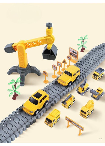 Игровой набор гибких автотреков Светящаяся дорога-конструктор с LED-машинкой 56152 Желтый Tumama (368719955)