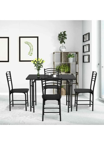 Комплект мебели Katarina стол и 4 стула черный Costway (361952912)