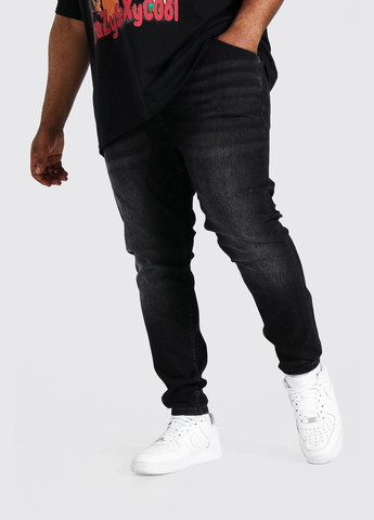 Черные демисезонные скинни джинсы Plus Super Skinny MZZ41730 Boohoo
