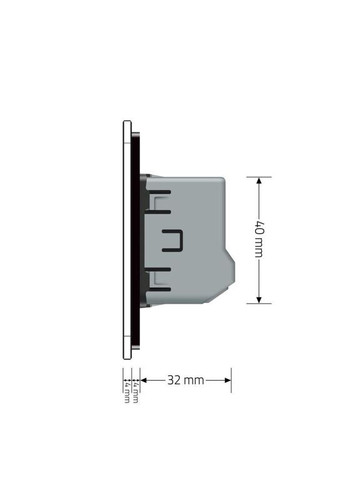 Розумний сенсорний Wi-Fi прохідний/перехресний вимикач 1 сенсор чорний скло (VL-C7FC1SNY-2G-BP) Livolo (371260484)
