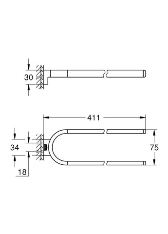 Подвійний тримач для рушників Selection (41059000) Grohe (369933532)