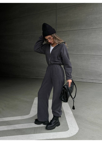 Флисовый комбинезон — ЗАМЕРЫ В ОПИСАНИИ GD/GL Модний простір комбинезон-брюки однотонный графитовый повседневный флис