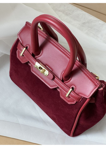 Сумка жіноча в стилі в замші Medium бордовий через плече No Brand (369935488)