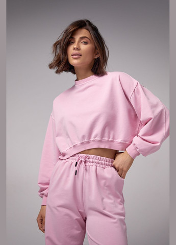 Женский спортивный костюм с укороченным свитшотом и джоггерами Liton (296909092)
