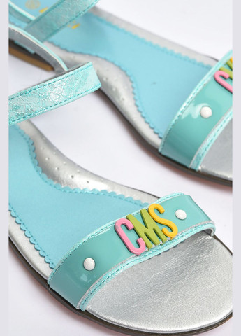Голубые кэжуал босоножки для девочки голубого цвета Let's Shop с ремешком