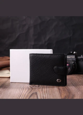 Мужской кошелек удобного размера из натуральной кожи 22471 Черный st leather (314771375)