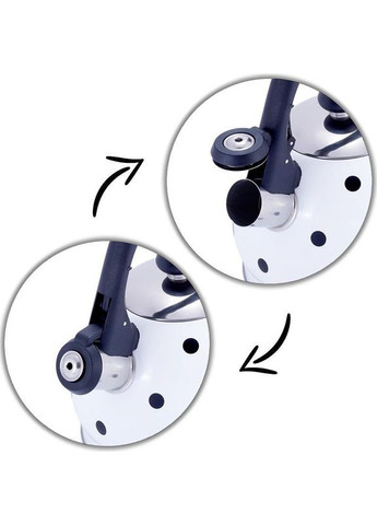 Чайник Polka Dot Kettle 2л из нержавеющей стали со свистком, в горошек, черный Kamille (339780106)