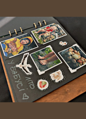 Крафтбук "FAMILY" 23x23 із темною обкладинкою та чорними сторінками Your Magnets (336954832)