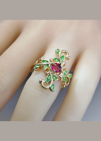 Винтажное дизайнерское женское кольцо с в виде цветка в форме крестика золотистая размер 17 Fashion Jewelry (292552652)