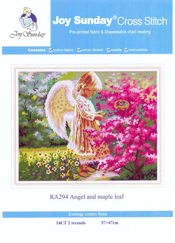 Набір для вишивання за нанесеною на канву схемою "Angel and maple leaf".AIDA 14CT printed, 57*47 см Joy Sunday (313614676)