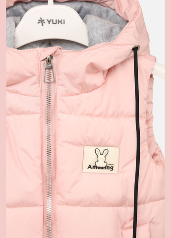 Жилет утеплений для дівчинки колір пудровий CB-00242817 JPLT (325814500)