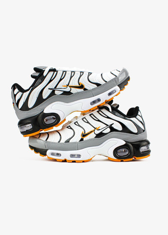 Серые всесезонные кроссовки мужские nike air max tn plus grey white black | найк аир макс тн плюс серые белые черные No Brand