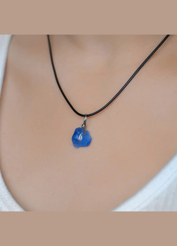 Котяче Око синє в оплетці 25мм+ - на шнурі фур-ра нержавіюча сталь L-45-50см No Brand Кулон (316392206)