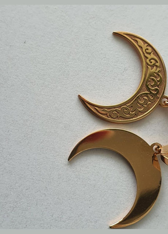 Підвіска, кулон, амулет срібло 925 проба Лунниця у візерунок 2см Позолота No Brand (338861888)