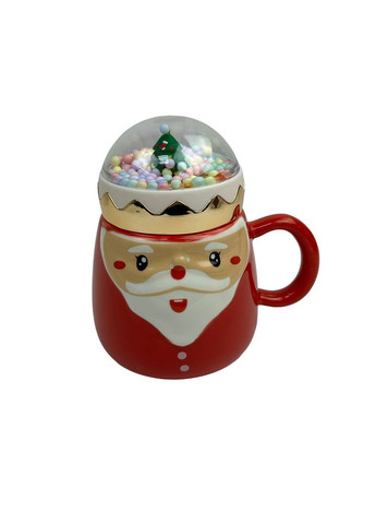 Кружка з кришкою новорічна Merry Сhristmas 3 90400 470 мл (уцінка) No Brand (348168651)