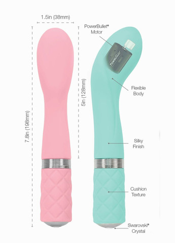 Розкішний вібратор Sassy Teal з кристалом Сваровські для точки G, подарункова упаковка Pillow Talk (297656249)