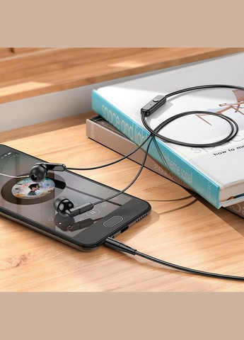 Наушники M121 Bright universal earphones with microphone Black Hoco (345064957)