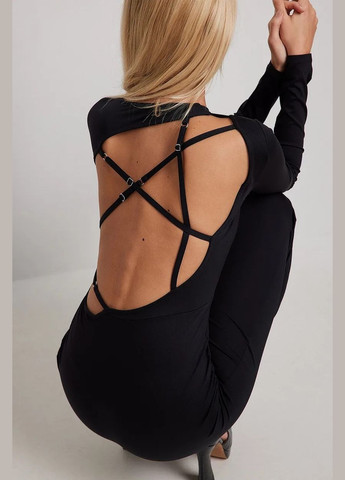 Чорна кежуал сукня максі NA-KD однотонна