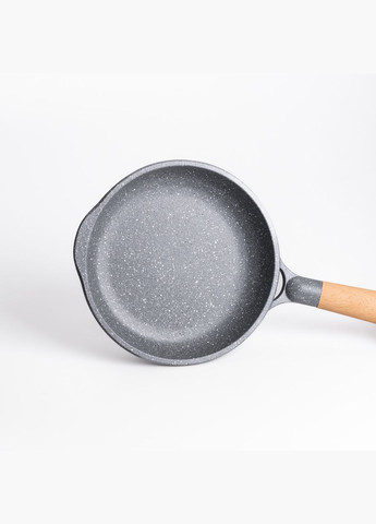 Алюмінієва сковорода 1,4 л, мармурове антипригарне покриття Ø 22 см, товсте дно сірий HP-4-417G MGC (306849324)