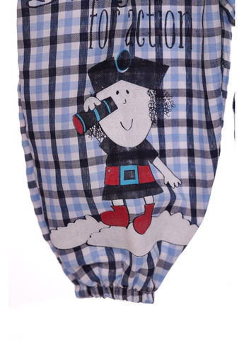 Бриджи в клеточку для мальчика синие коттновые 68 см (50428) BABYKROHA (297199501)