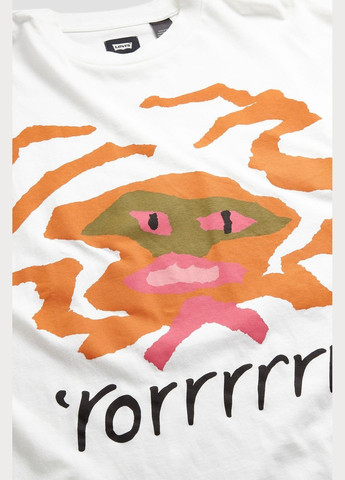 Белый демисезонный повседневный лонгслив Levi's с рисунком