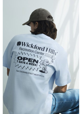 Голубая футболка H&M loose fit