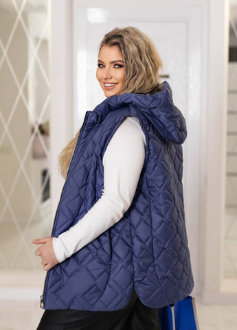 Жіночий стьобаний жилет із плащівки на синтепоні із капюшоном Tik-Tak (358058632)