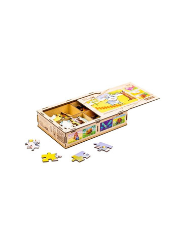 Дерев’яний дитячий пазл 4в1 "Свійські тварини" Puz-75595, 80 елементів No Brand (330601504)