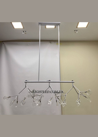 Біла люстра з скляних пелюсток на 27 ламп Petals (918-LP264-27 WH+CL) No Brand (370072504)