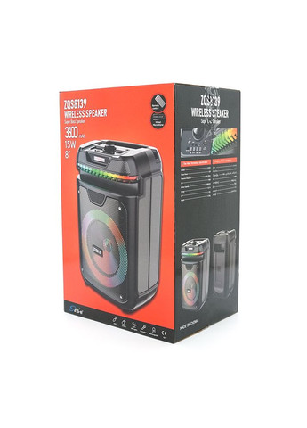 Акустическая система с подсветкой ZQS8139, 15W, встроенный акум 3600mAh, питание от USB кабеля, Black, Box Voltronic (371388138)