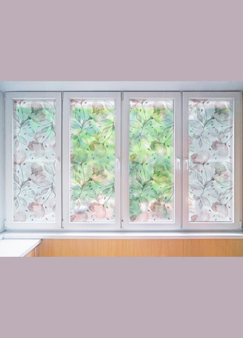 Витражная пленка на окна и зеркала Маки самоклейка на стекло дверь душевую кабину шкафа купе 1 метр погонный Zatarga (324218682)