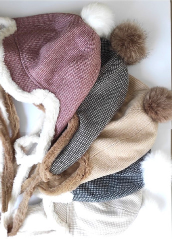 з Козирком та Помпоном, Підклад Супер М'яке Штучне Хутро No Brand Жіноча Зимова Шапка-Вушанка (363838663)