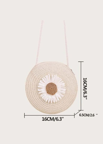 Сумка жіноча солом'яна через плече круглої форми декор квітка No Brand (330618840)