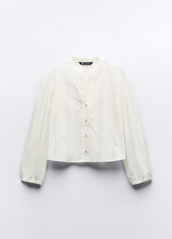 Молочная демисезонная блуза Zara