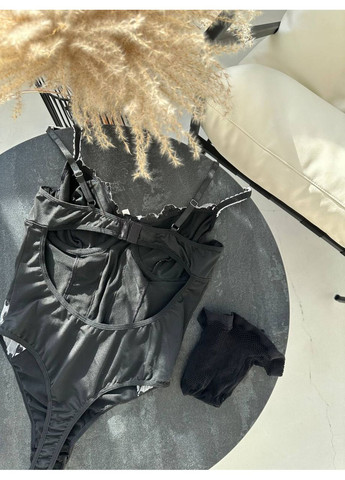 Боді чорне спокусливе з чашечкою на кісточках та панчохами Vital-Textile 219/6 (361853755)